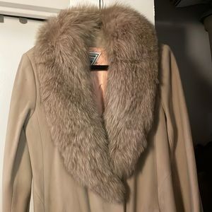 BEIGH SOLD ! vintage long Genuine fox  long  coat SZ 10s